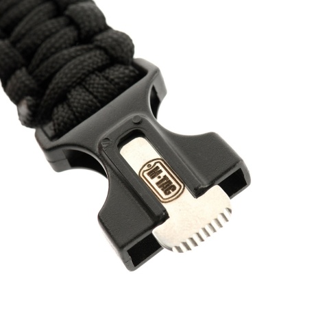M-TAC Bransoletka Paracord z Krzesiwem Kompasem i Gwizdkiem Black L