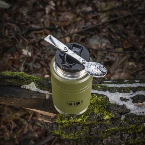 M-TAC Termos na jedzenie 750 ml Olive ze składaną łyżką