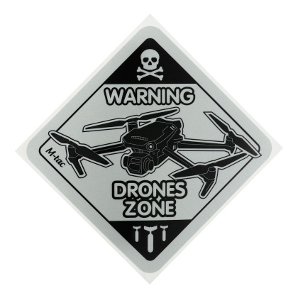 M-TAC Naklejka Drones Zone Reflective Large Black