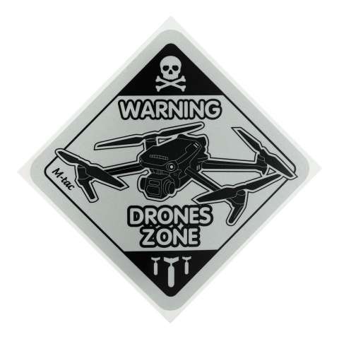 M-TAC Naklejka Drones Zone Reflective Large Black