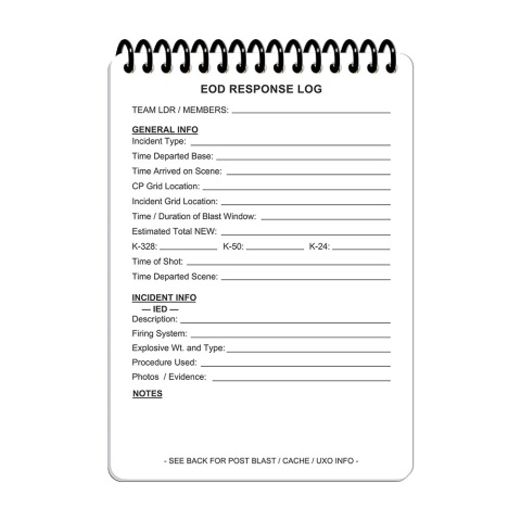 M-TAC Tactical EOD Response Log A6