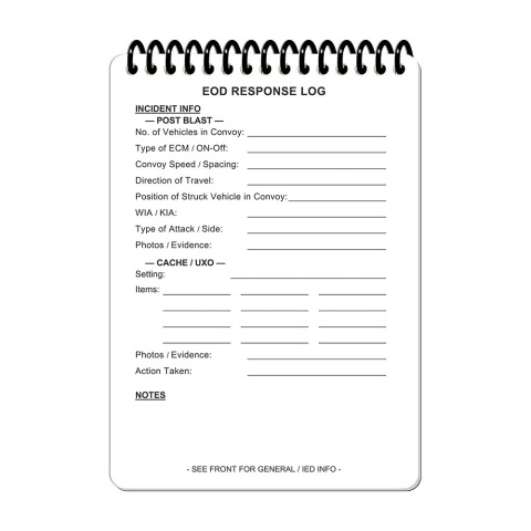 M-TAC Tactical EOD Response Log A6