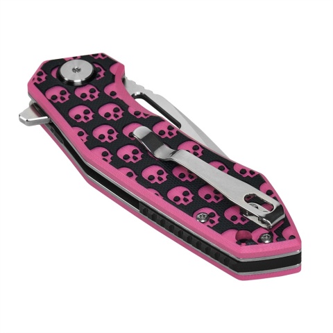 M-TAC Nóż Składany Type 12 Skull Black/Pink Steel