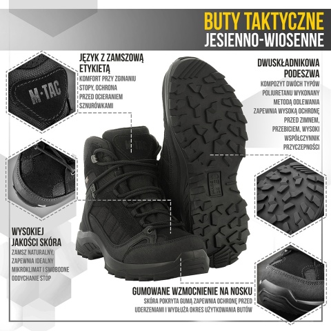M-TAC Taktyczne Buty Jesienno-zimowe Black