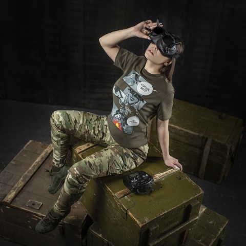 M-TAC Koszulka Comics Drone Girl Dark Olive