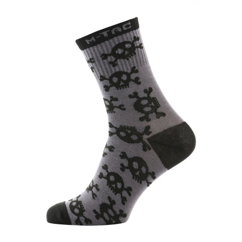 M-TAC Lekkie skarpetki Mk.3 Pirate Skull Dark Grey