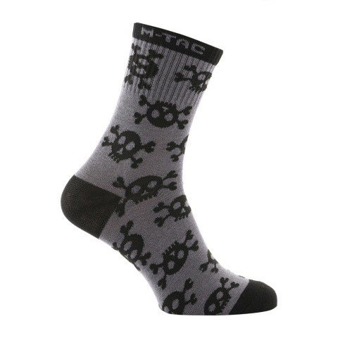 M-TAC Lekkie skarpetki Mk.3 Pirate Skull Dark Grey