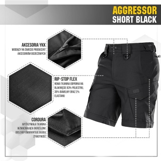 M-TAC Spodenki Aggressor Short Czarne