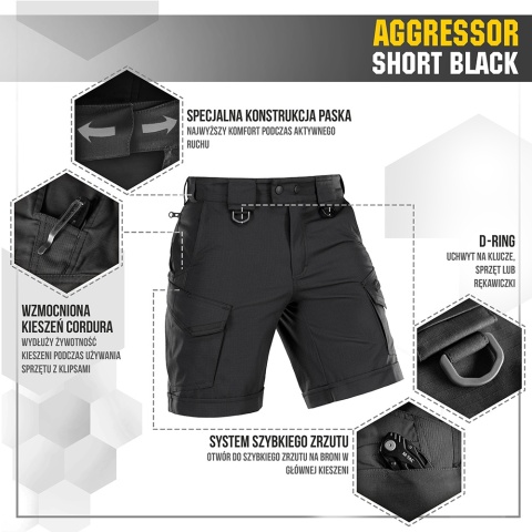 M-TAC Spodenki Aggressor Short Czarne