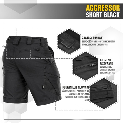 M-TAC Spodenki Aggressor Short Czarne