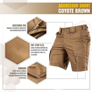 M-TAC Spodenki Aggressor Short Coyote Brown