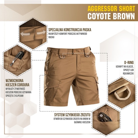 M-TAC Spodenki Aggressor Short Coyote Brown
