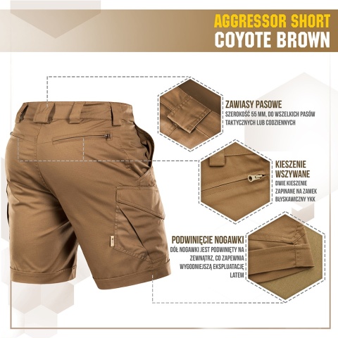 M-TAC Spodenki Aggressor Short Coyote Brown