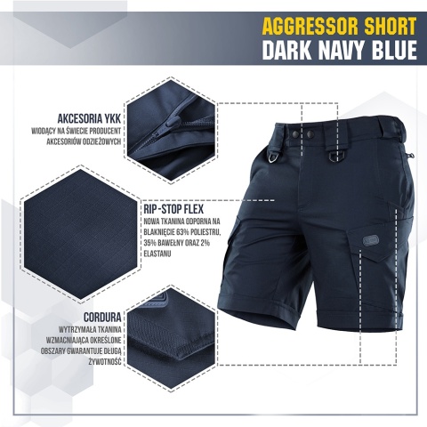 M-TAC Spodenki Aggressor Short Dark Navy Blue