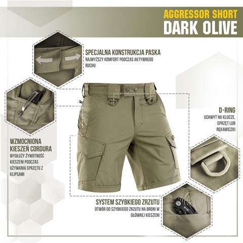 M-TAC Spodenki Aggressor Short Ciemno oliwkowe