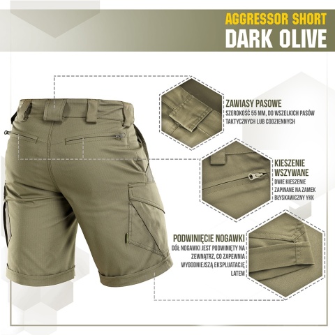M-TAC Spodenki Aggressor Short Ciemno oliwkowe