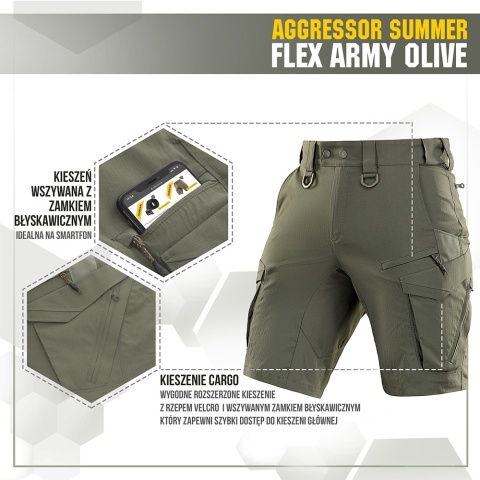 M-TAC Spodenki Aggressor Summer Flex Army Olive
