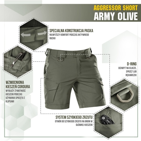 M-TAC Spodenki Aggressor Short Army Olive