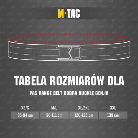 M-TAC Pas Range Belt Cobra Buckle Gen IV Black