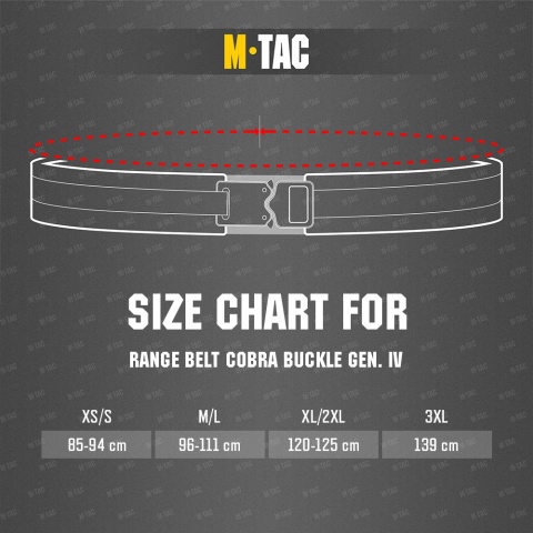 M-TAC Pas Range Belt Cobra Buckle Gen IV Black