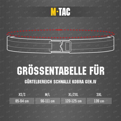 M-TAC Pas Range Belt Cobra Buckle Gen IV Black