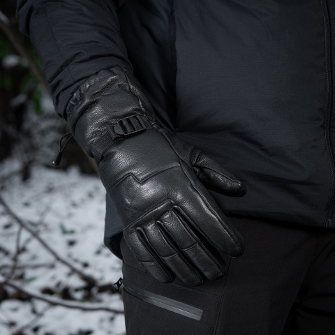 M-TAC Rękawice Zimowe Skórzane Black