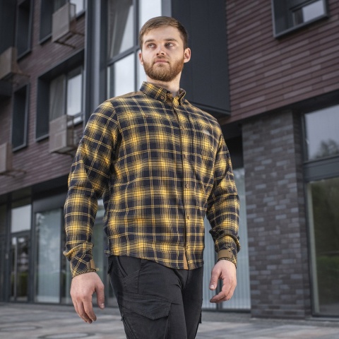 M-TAC Koszula Redneck Shirt Navy Niebiesko/Żółta Long