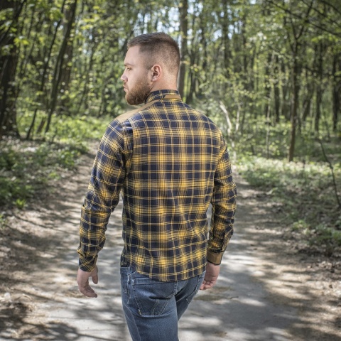 M-TAC Koszula Redneck Shirt Navy Niebiesko/Żółta Long