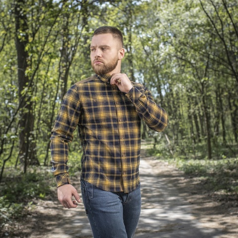 M-TAC Koszula Redneck Shirt Navy Niebiesko/Żółta Long