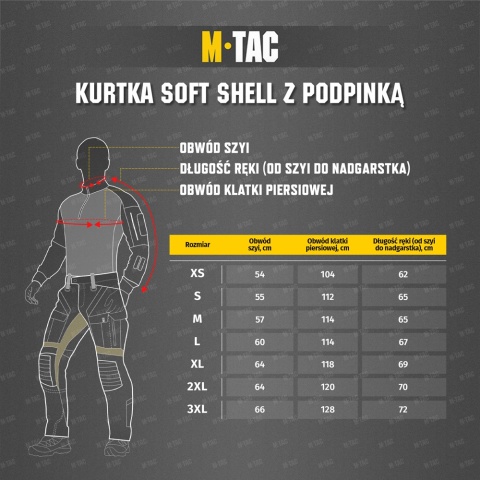 M-TAC Kurtka Softshell z Podpinką Czarna