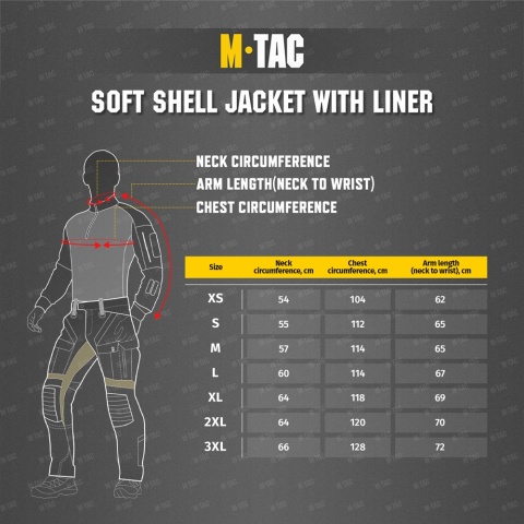 M-TAC Kurtka Softshell z Podpinką Czarna