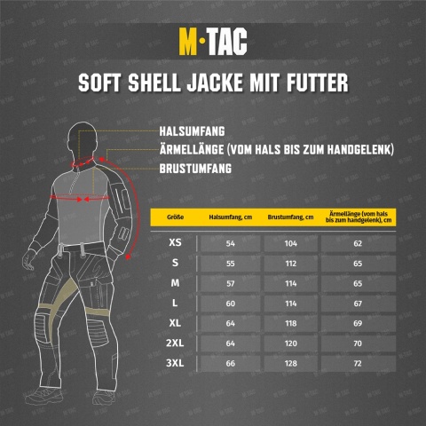 M-TAC Kurtka Softshell z Podpinką Czarna