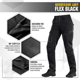 M-TAC Spodnie damskie Aggressor Lady Flex Czarne