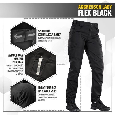 M-TAC Spodnie damskie Aggressor Lady Flex Czarne