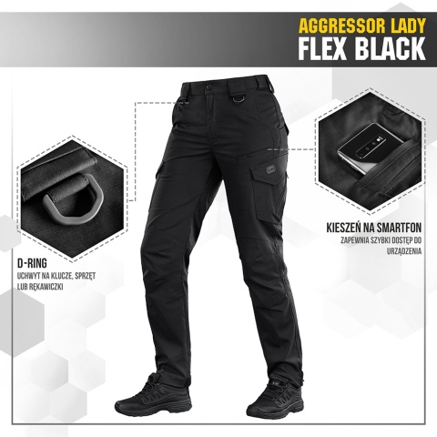 M-TAC Spodnie damskie Aggressor Lady Flex Czarne