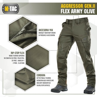 M-TAC Spodnie taktyczne Aggressor Gen II Flex Army Olive