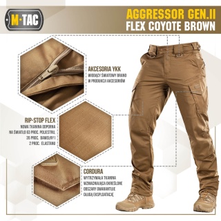 M-TAC Spodnie taktyczne Aggressor Gen II Flex Coyote Brown
