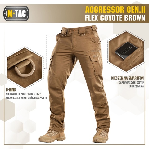 M-TAC Spodnie taktyczne Aggressor Gen II Flex Coyote Brown