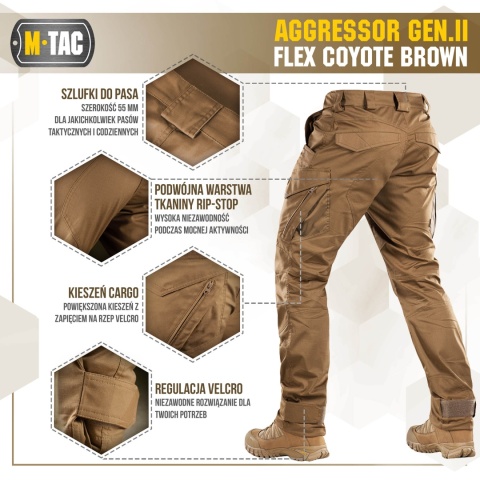 M-TAC Spodnie taktyczne Aggressor Gen II Flex Coyote Brown