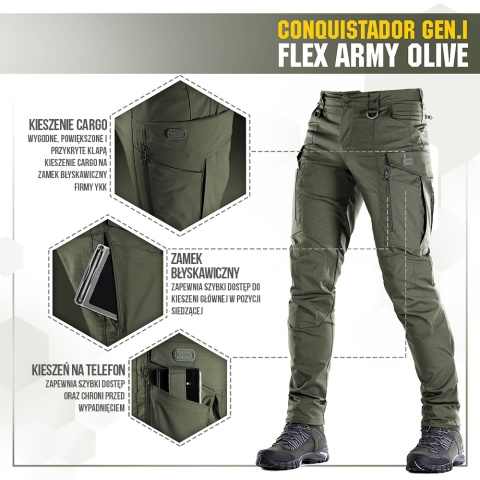 M-TAC Spodnie taktyczne Conquistador Gen I Flex Army Olive