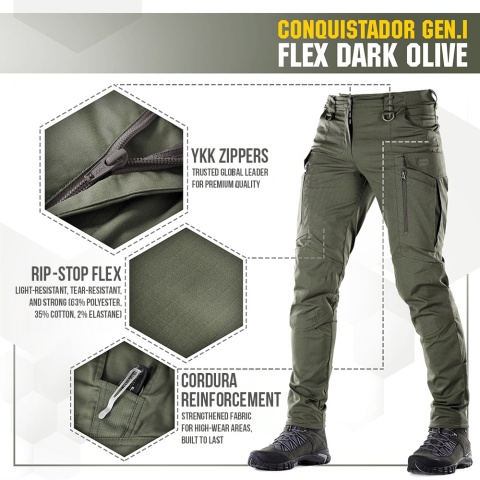 M-TAC Spodnie taktyczne Conquistador Gen I Flex Army Olive