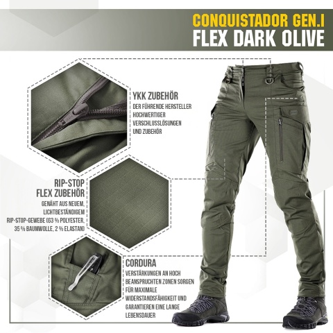 M-TAC Spodnie taktyczne Conquistador Gen I Flex Army Olive