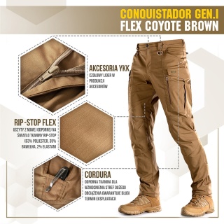M-TAC Spodnie taktyczne Conquistador Gen I Flex Coyote Brown