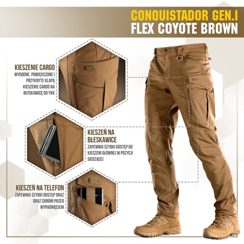 M-TAC Spodnie taktyczne Conquistador Gen I Flex Coyote Brown