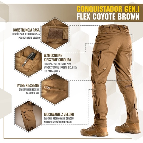 M-TAC Spodnie taktyczne Conquistador Gen I Flex Coyote Brown