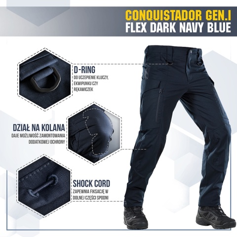 M-TAC Spodnie taktyczne Conquistador Gen I Flex Dark Navy Blue