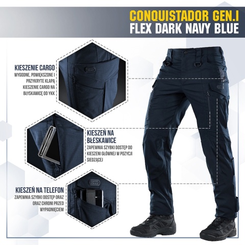 M-TAC Spodnie taktyczne Conquistador Gen I Flex Dark Navy Blue