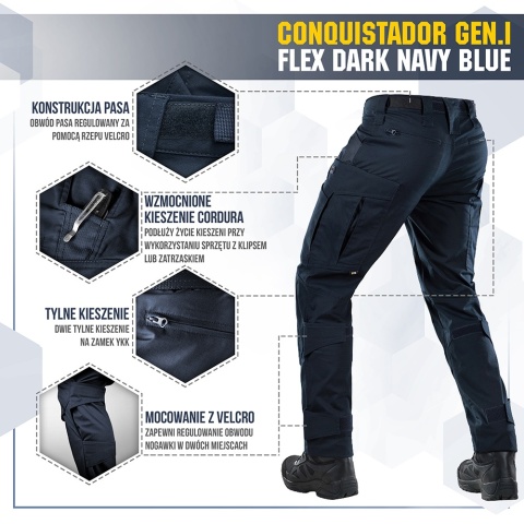 M-TAC Spodnie taktyczne Conquistador Gen I Flex Dark Navy Blue