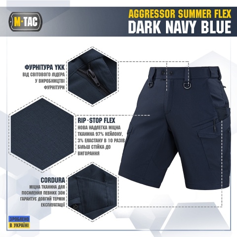 M-TAC Spodenki Aggressor Summer Flex Dark Navy Blue