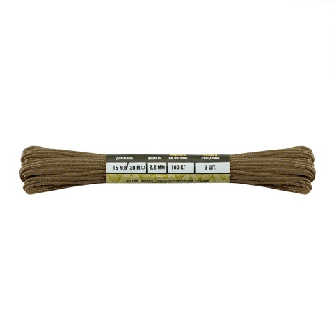 M-TAC paracord Minicord 15m Reflective Coyote